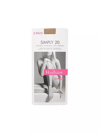 HUDSON | Calcetines finos SIMPLY 20, paquete de 2, color piel | 